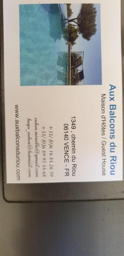 "Aux Balcons Du Riou" Avec Vue Mer 180 Degres Vence Eksteriør billede